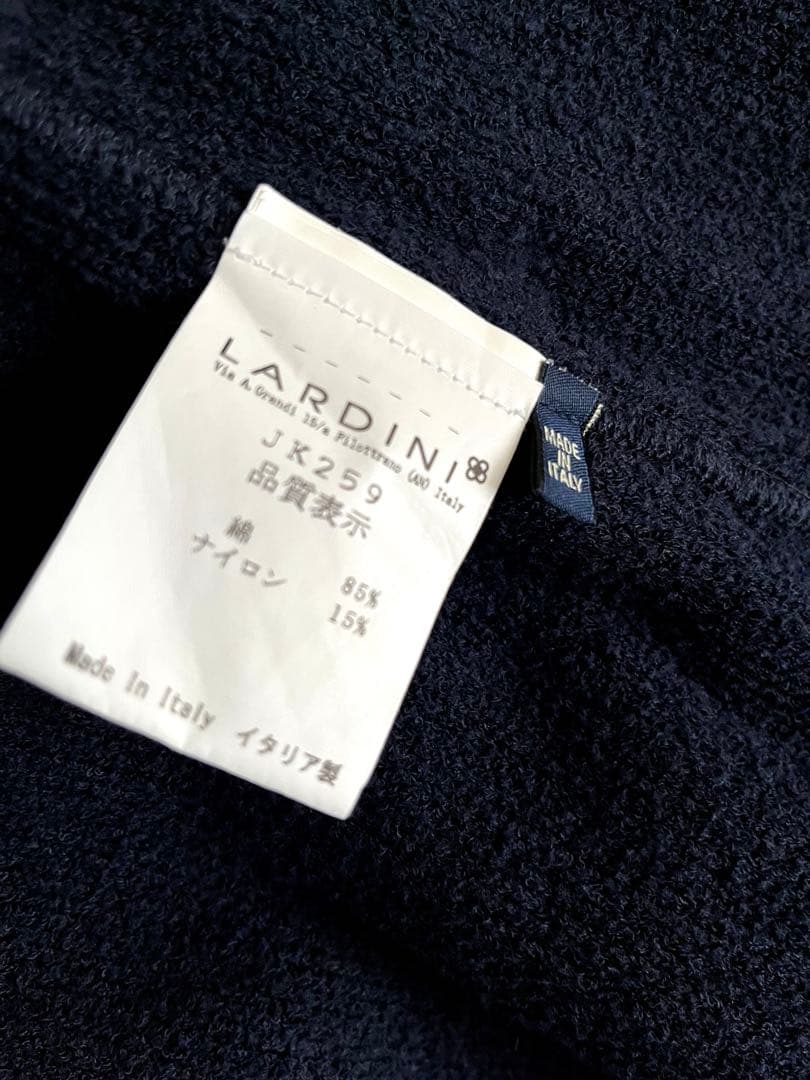 LARDINI ラルディーニ　ニットジャケット　ダークネイビー　コットンポリ