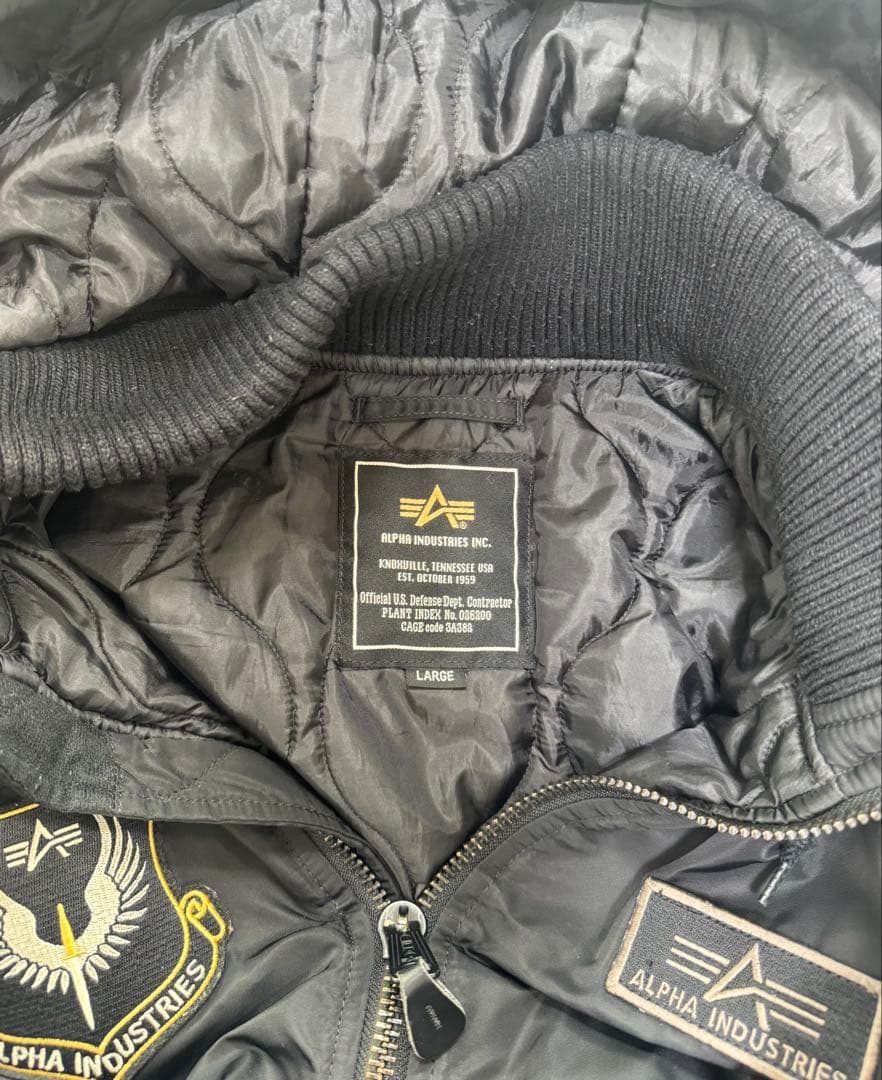 ALPHA INDUSTRIES フライトジャケット Lサイズ ブラック