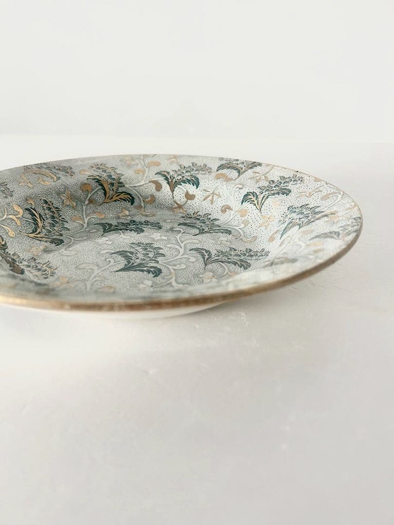【フランスアンティーク】クレイユモントロー　ミュゲ　金彩　深皿　26cm