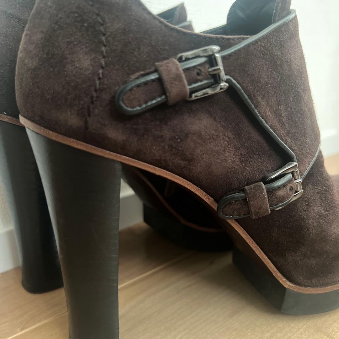 【TOD'S】 ブーツ 39 ショートブーツ スエード ブラウン ダークブラウン