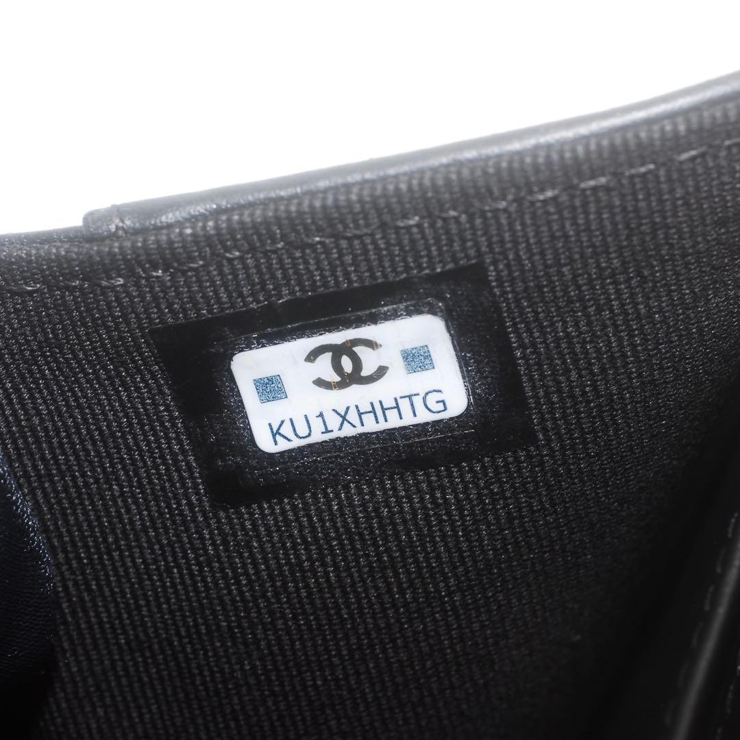 シャネル＊CHANEL＊キャビアスキン＊マトラッセ＊三つ折り財布＊ブラック＊ココ