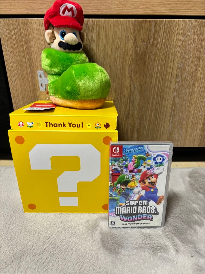 Nintendo Switch ワンダー　土管マリオぬいぐるみ　ハテナボックス