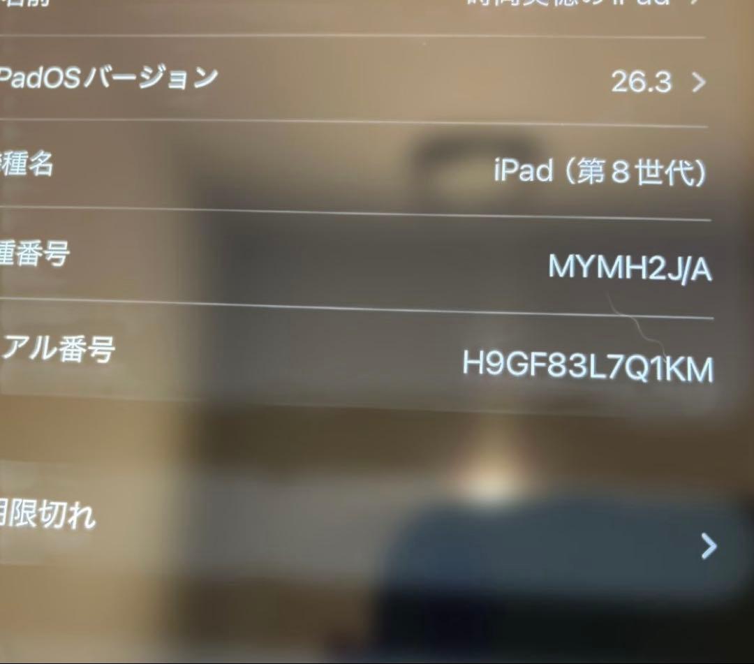 【美品】iPad 第8世代　32GB スペースグレー