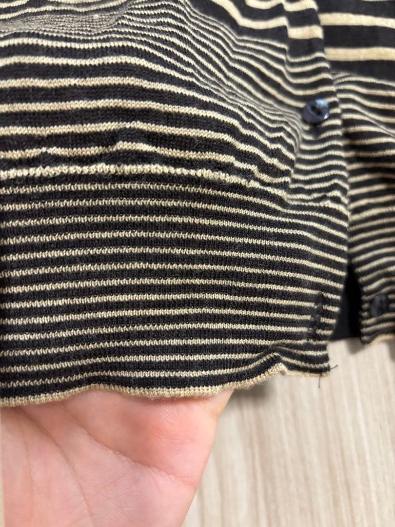 JOHN SMEDLEY ストライプカーディガン アンサンブル