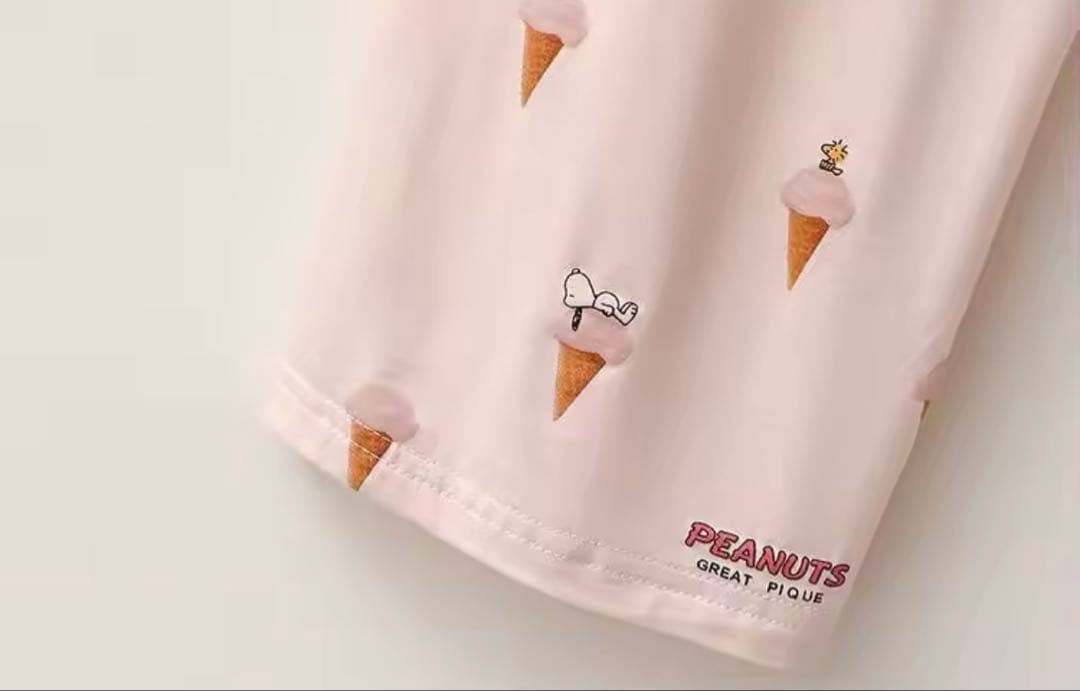 【ジェラピケ】アイスクリーム　 スヌーピー　新品　ピンク　上下セット パジャマ