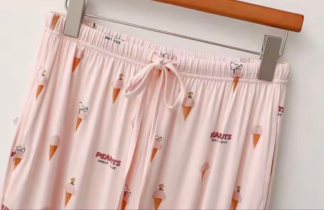 【ジェラピケ】アイスクリーム　 スヌーピー　新品　ピンク　上下セット パジャマ