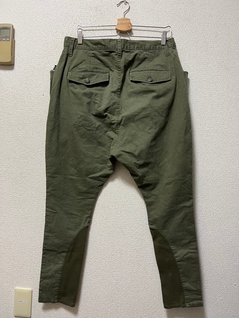 グラム　ベイヤーサルエルパンツ　/3　カーキ　ストレッチ　裾リブ式　glamb