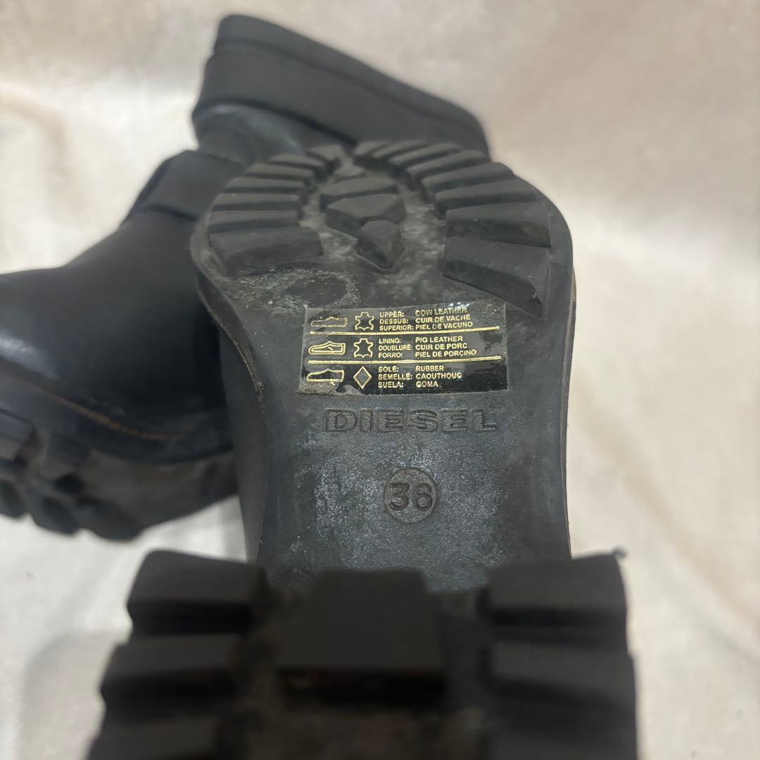 DIESEL ディーゼル ダブルストラップ エンジニア レザーブーツ 36