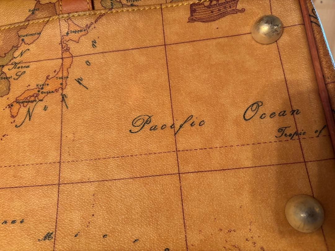 PRIMA CLASSE プリマクラッセ ボストンバッグ 地図キャメル本革