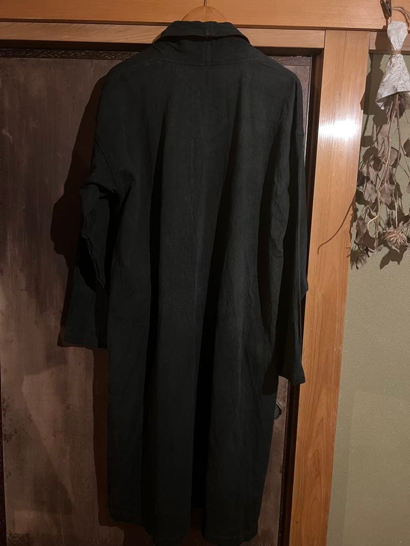 【美品】ヂェン先生の日常着　へちまえりロングコート　黒