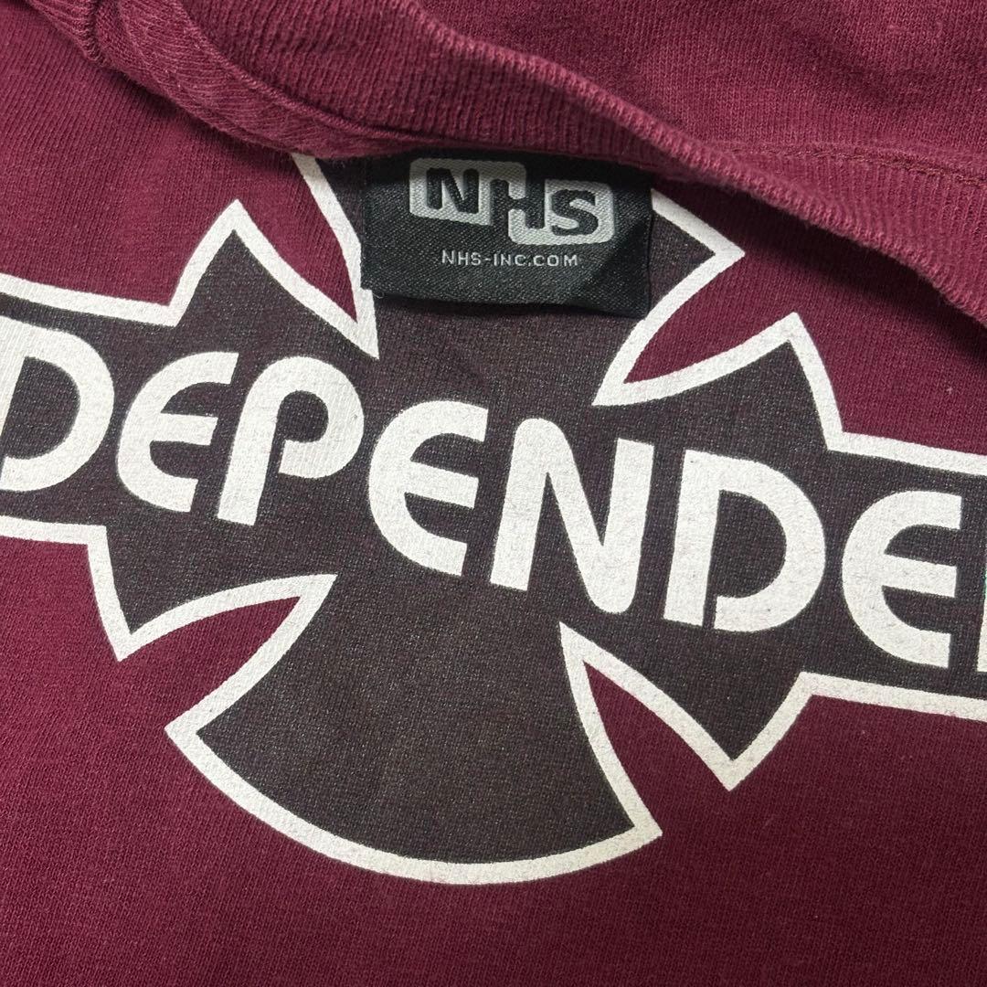 INDEPENDENT Tシャツ【XL】ボルドー メキシコ製 NHS