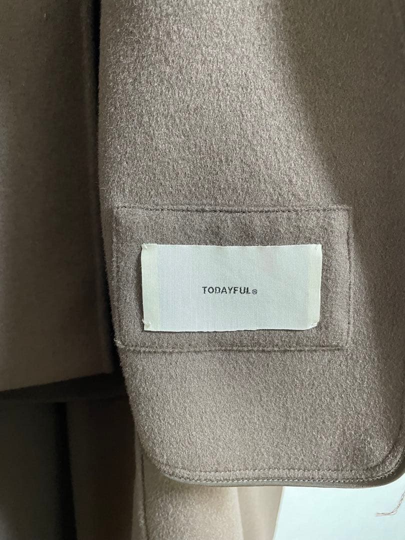 美品　todayful Stole Wool Coat モカ　36
