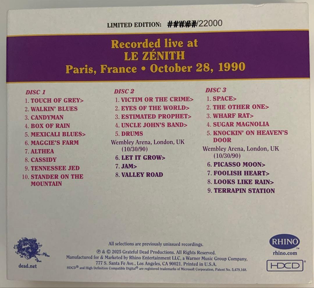 概ね美品Dave's Picks Vol. 55: LeZénith [3CD]