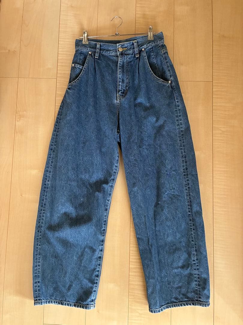 ASTRAET COタックワイドデニムパンツ　0