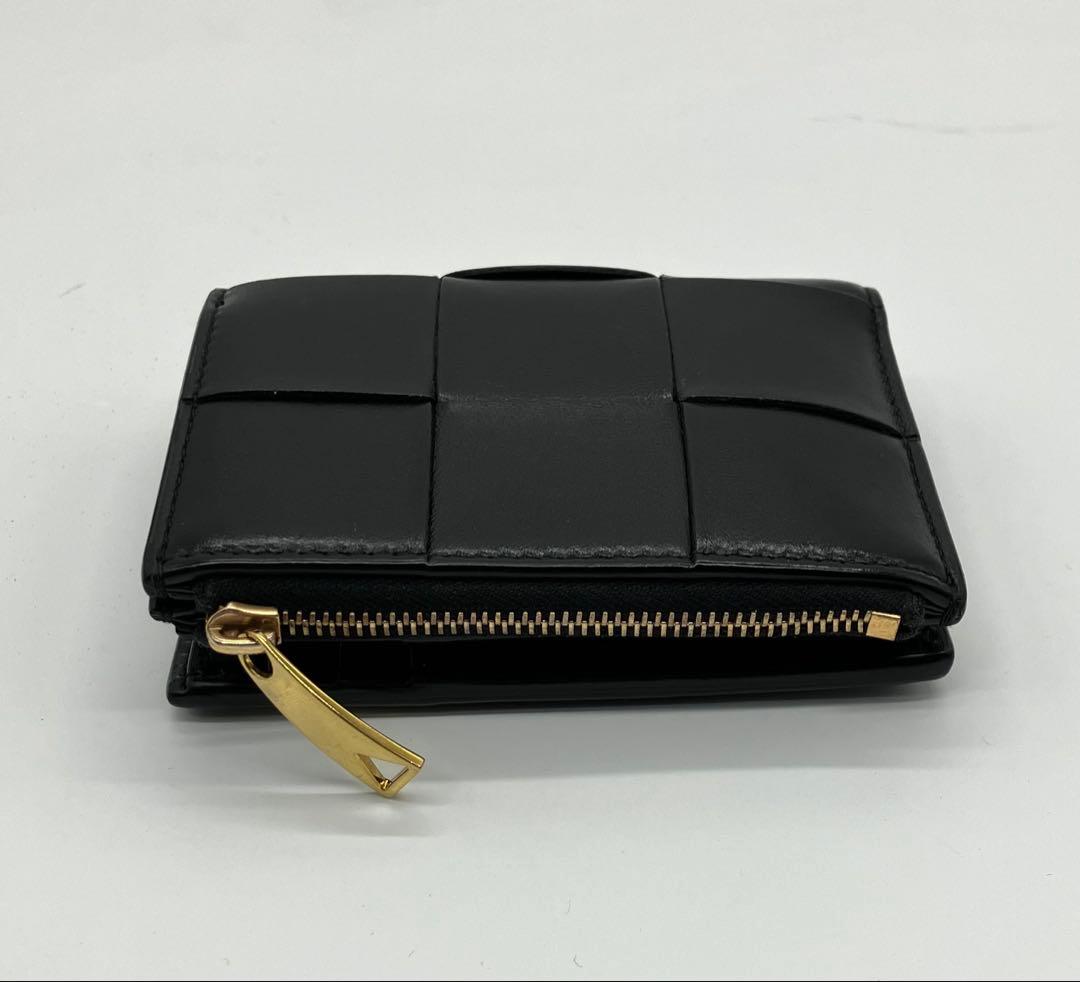 ⭐️極美品 ボッテガ ヴェネタ カセット イントレチャート 二つ折り財布 ブラック