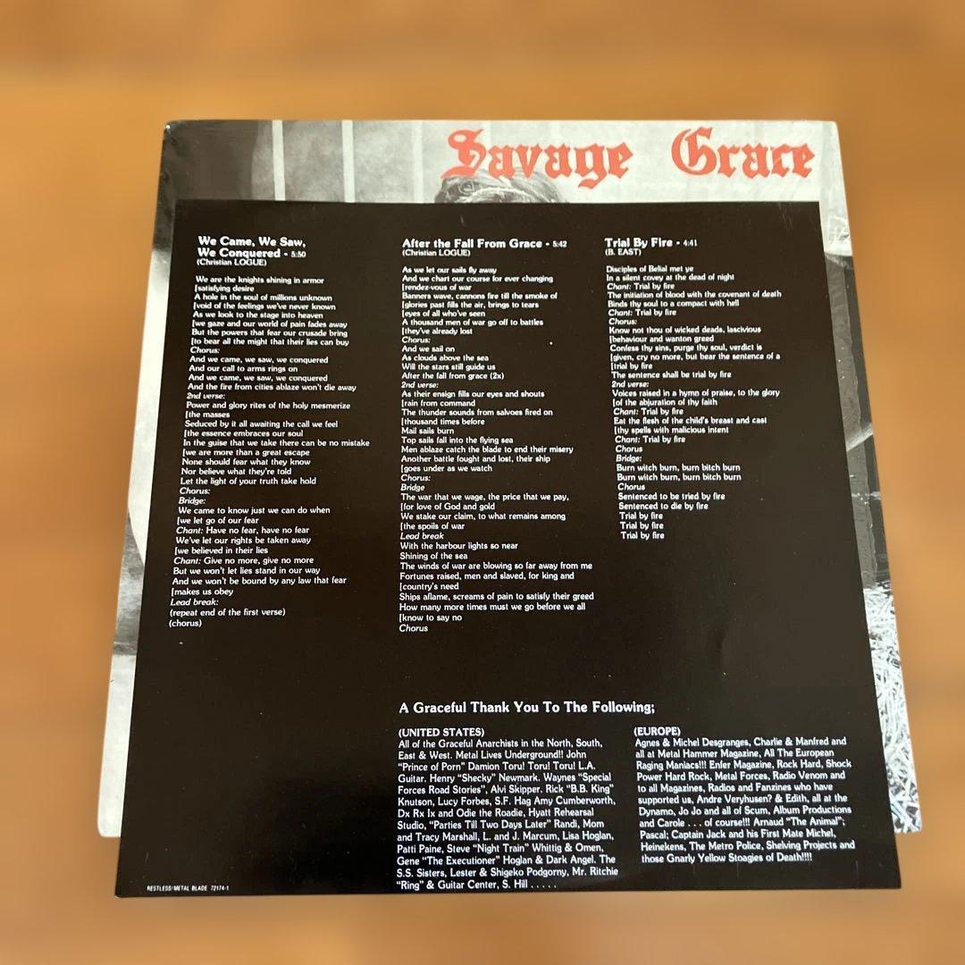 洋楽 SAVAGE GRACE AFTER THE FALL FROM GRACE