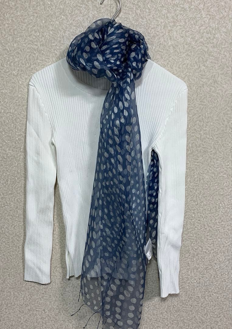 AXEL/アクセル　ネイビー ドット柄 シフォンストール　★新品