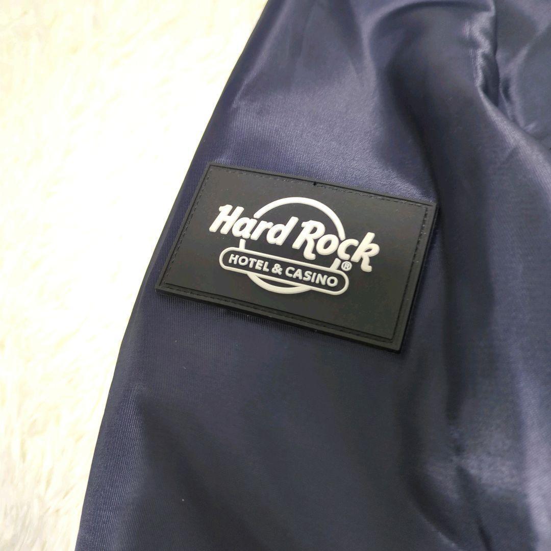 美品✨️　希少　HardRockCAFE　MA-1　XL ネイビー 大きいサイズ