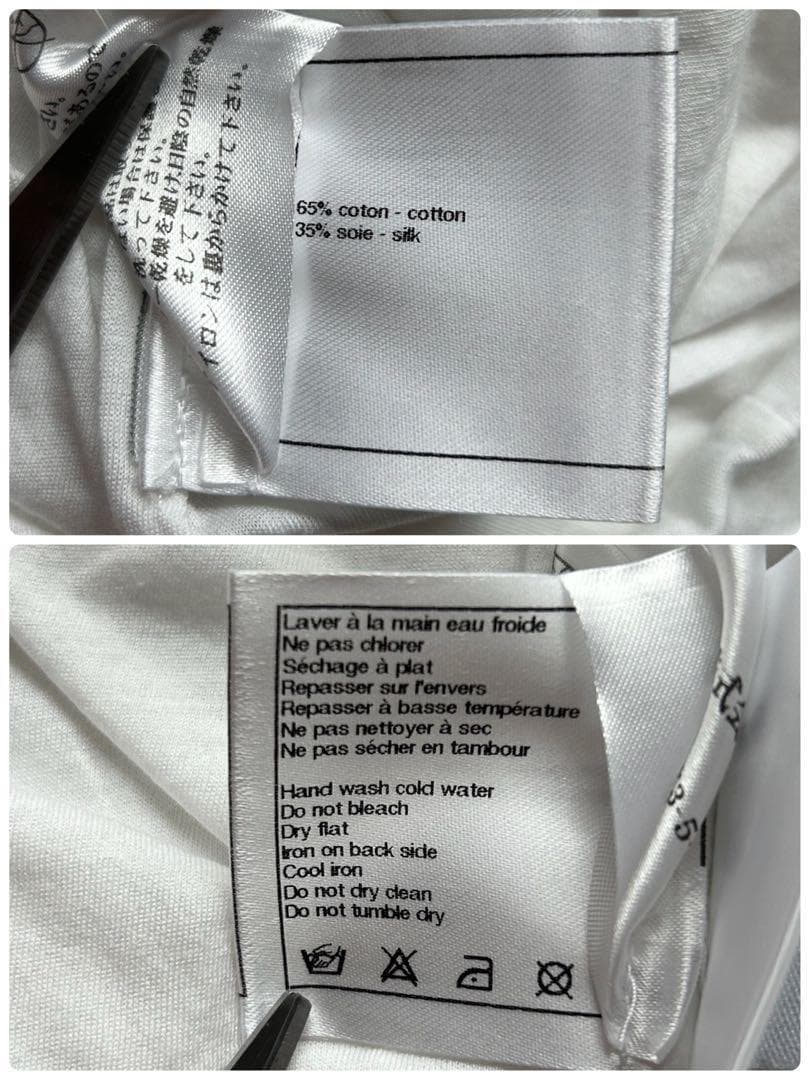 【美品】CHANEL Tシャツ 袖ココマーク シルク混 白 34 スポーツライン