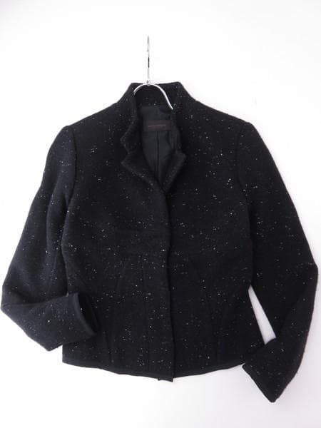 【値下げ】ナルシソロドリゲス　秋冬　スタンドカラージャケット　カシミヤ混　黒　M