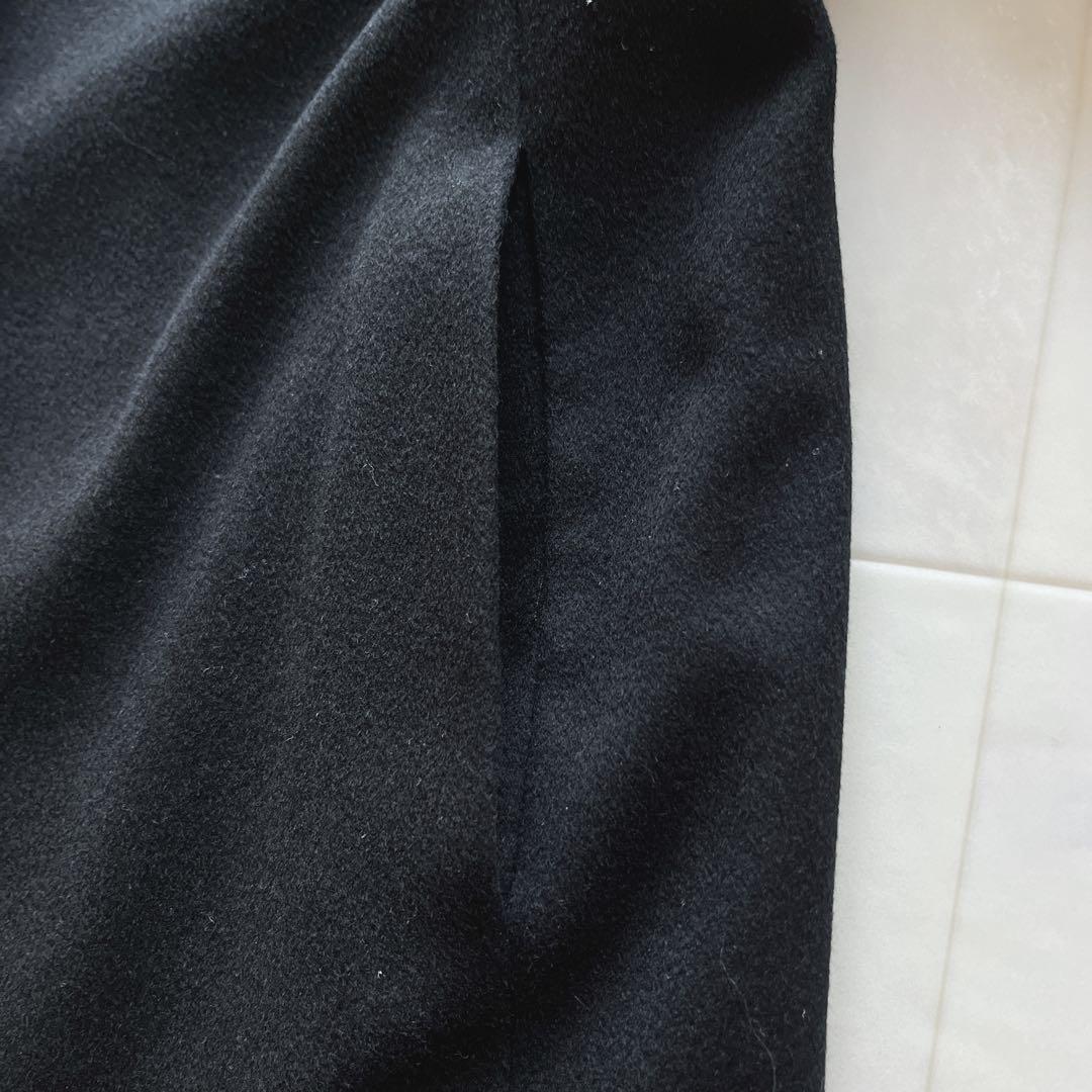 美品✨カシミヤ100% FOXファー付 ロングコート 黒 冠婚葬祭 フォーマル
