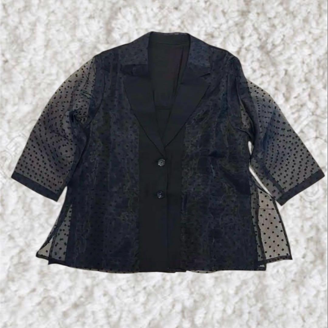 新品同様✨️Eimee Law ドットオパールオーガンジーレイヤードジャケット