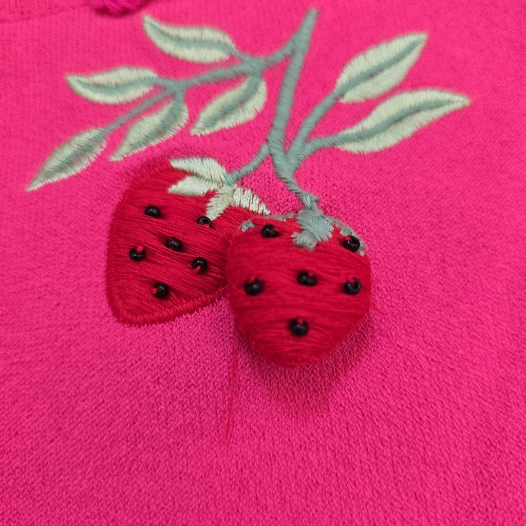 ANNA MOLINARI いちご刺繍 半袖トップス