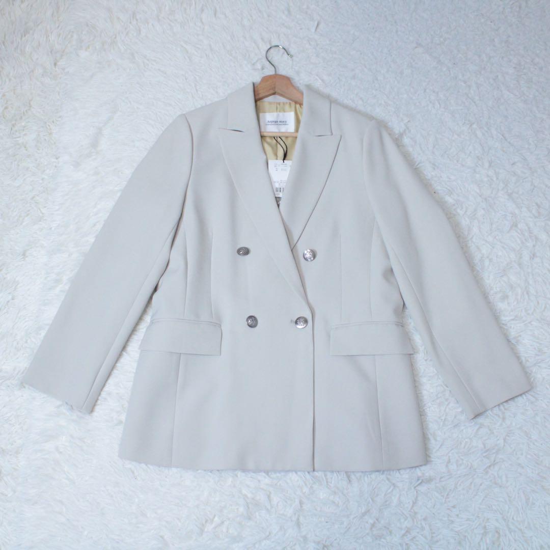 新品 24AW Arpege story W釦テーラードジャケット ライトグレー