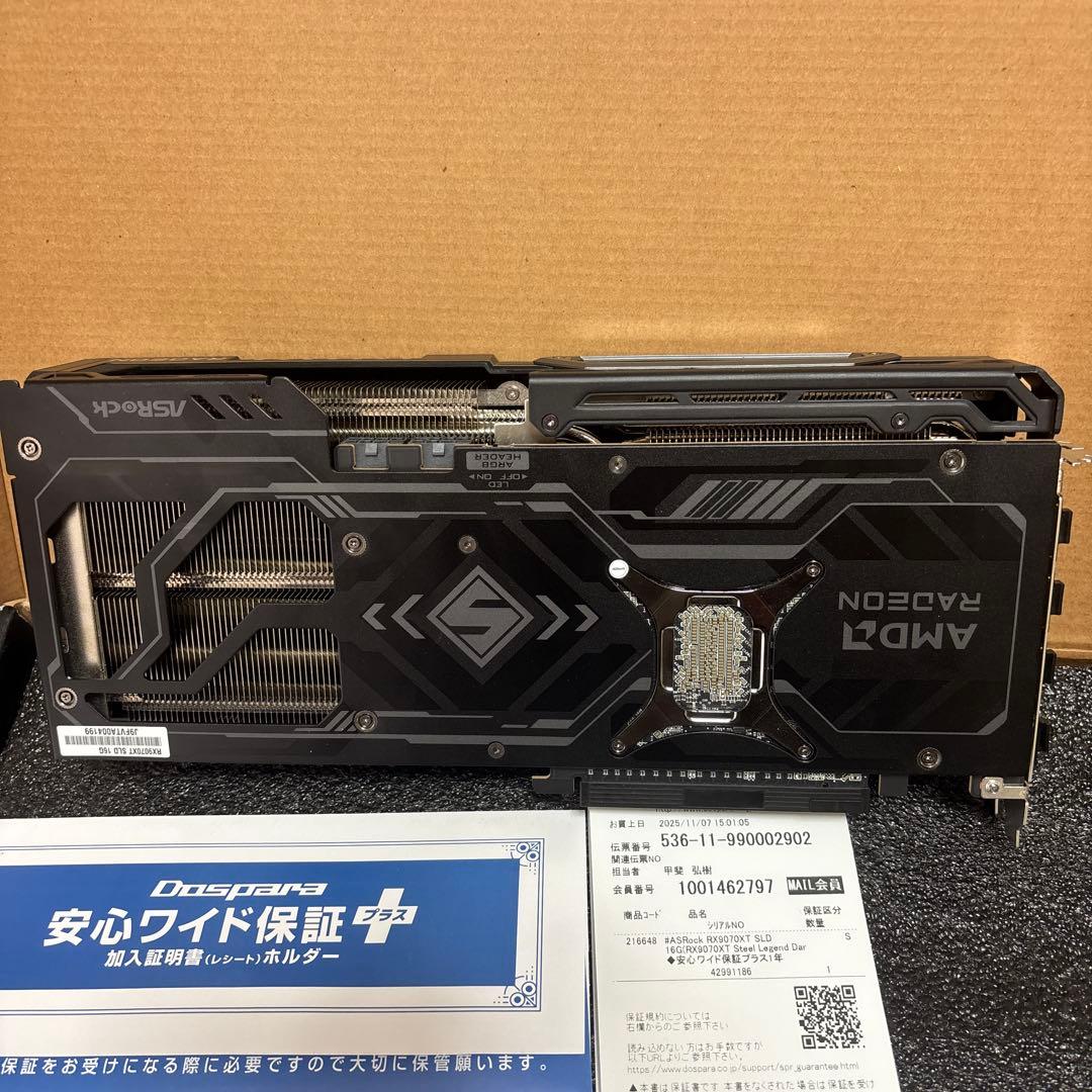 グラフィックボード・グラボ・ビデオカード ASRock RX9070XT STEEL LEGEND 16G