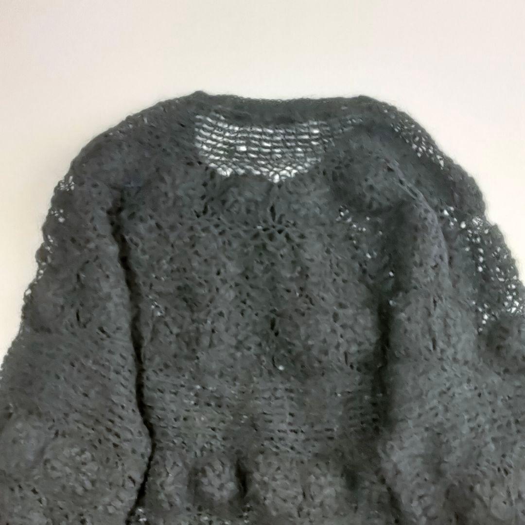 美品✨️カネコイサオ フラワーモチーフクロシェカーディガン 立体フラワー　モヘヤ