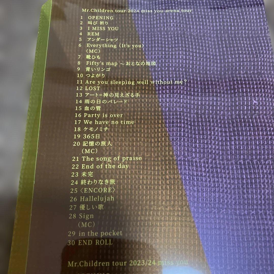 Mr.Children/miss you LIVE〈2枚組〉　ブルーレイ