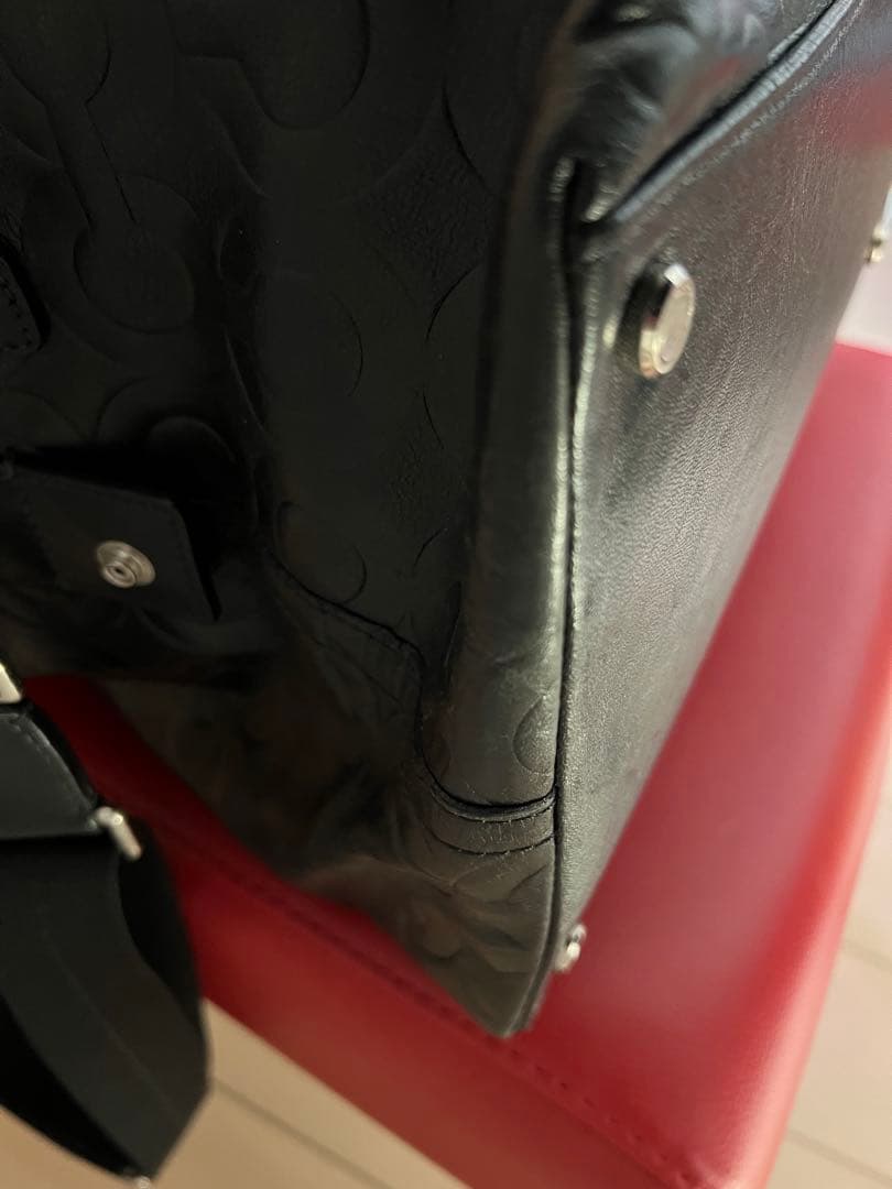 片岡無双 さま専用‼️COACH オプアート エンボスド レザー ボストンバッグ