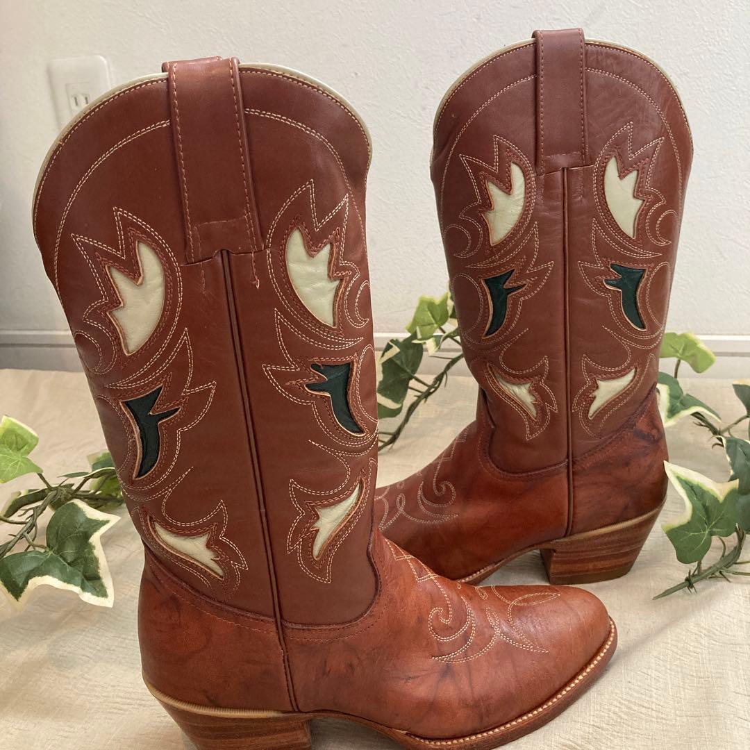 RANCHO BOOTS　ウエスタンブーツ 本革　刺繍 新品　6 1/2