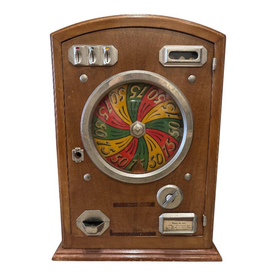アンティーク 1930 スロッマシン フランス製 木製 レトロ ヴィンテージ