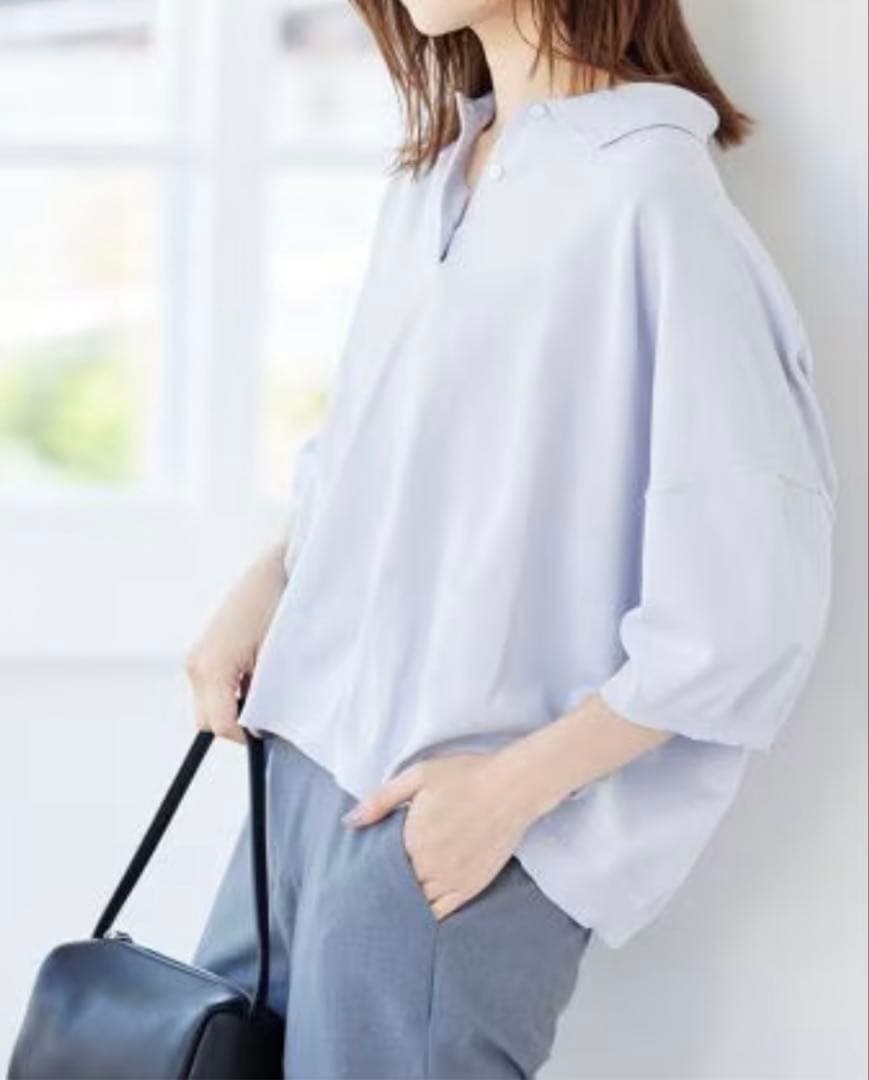 SLOBE IENA スローブイエナ ウォッシャブルニット ポロシャツ