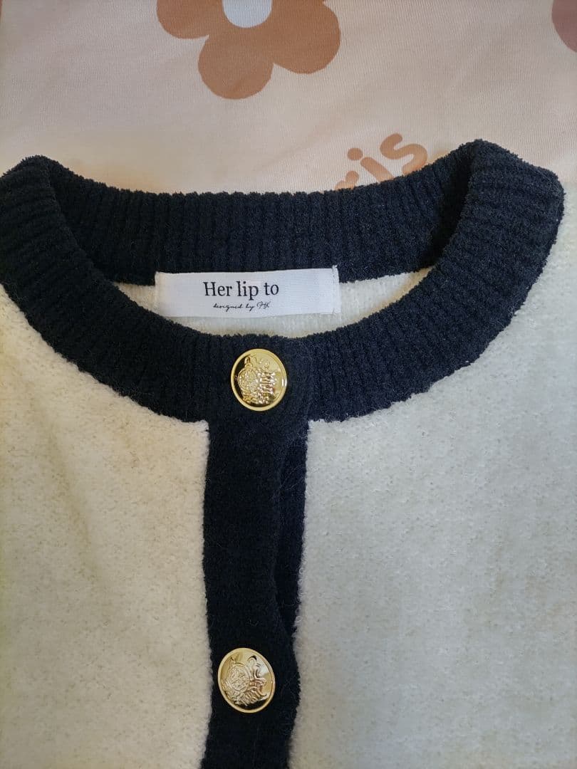 herlipto ☆Boucle Bicolor Knit Jacket