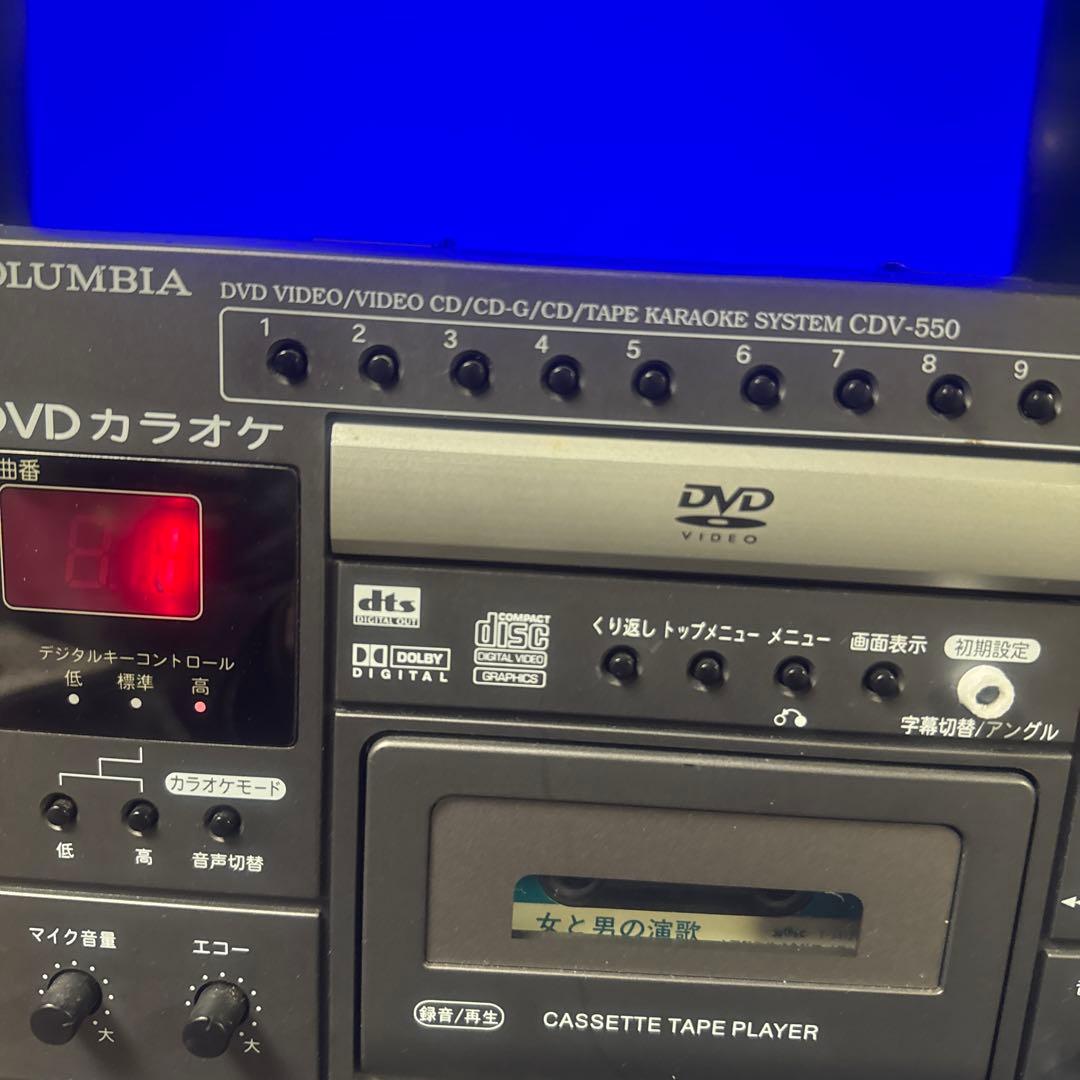 コロンビアDVDカラオケマイク付きカラオケDVD 画像DVD CDテープ正常可動