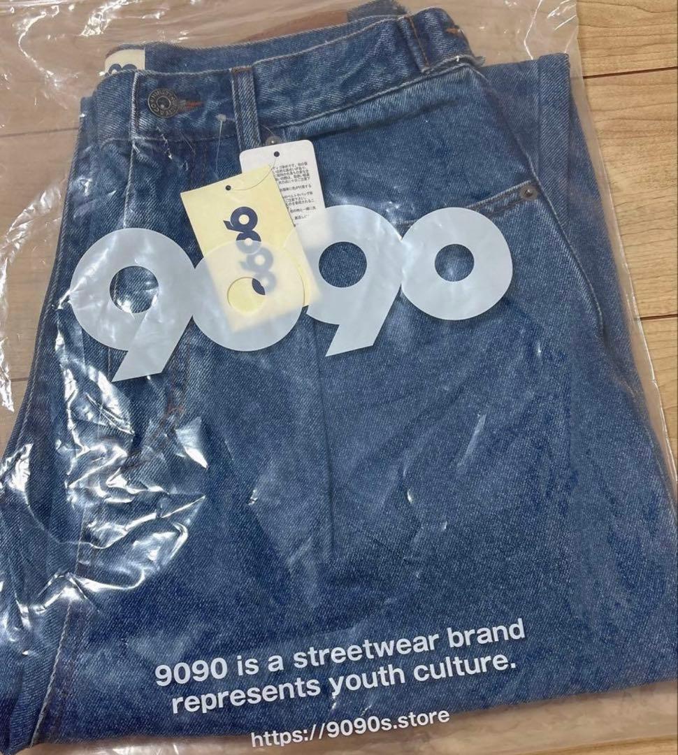 パンツ 9090 King Logo Wide Tuck Denim Pants
