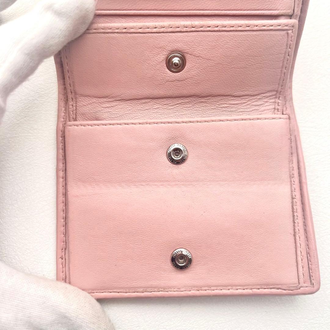 miu miu ミュウミュウ マテラッセ 二つ折り財布 ビジュー 0208-①