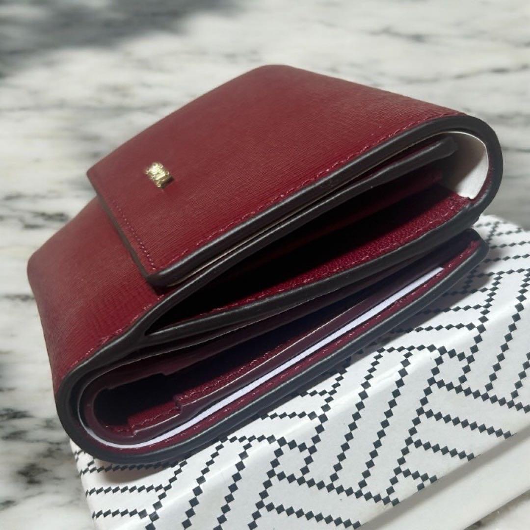 【ほぼ未使用】FURLA フルラ バビロン S 二つ折り財布　ダークレッド
