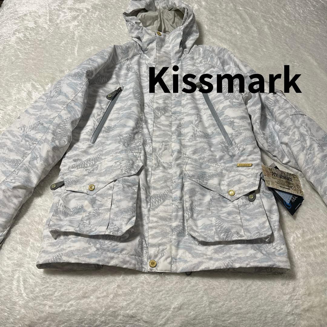 【新品タグ付き✨️】kissmarkスノーボードウェア ホワイト 総柄