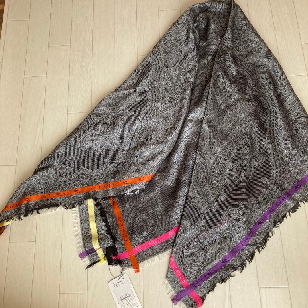 新品未使用品　ＥＴＲＯ　ペイズリー柄　ストール　タグ付き