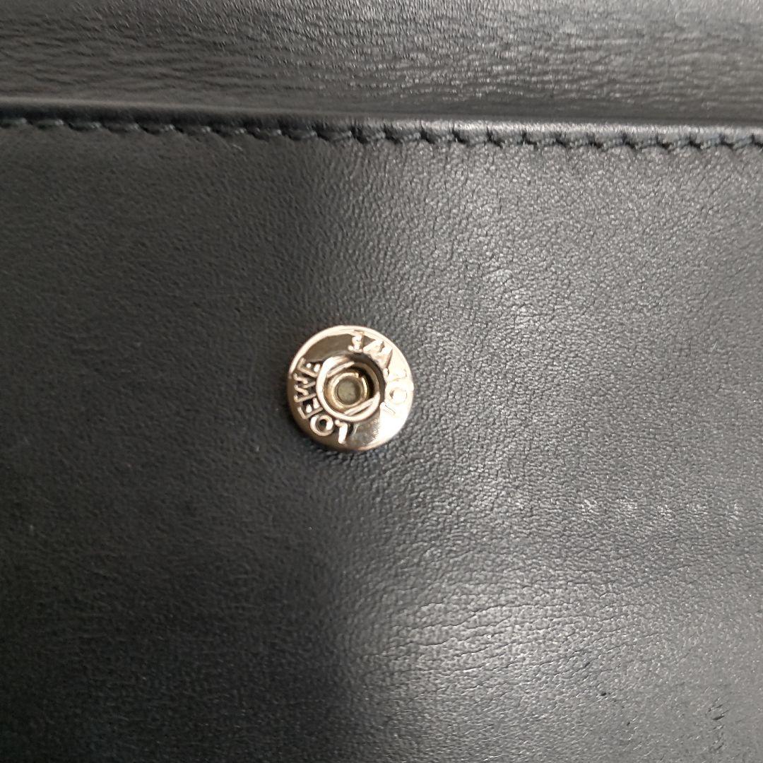 希少 ロエベ GOYA アナグラム ダブル ラウンドジップ レザー 財布 グレー