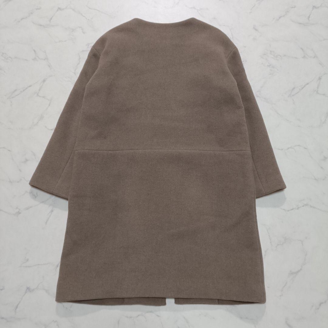 美品　Noble　ノーカラー　カシミヤ混　MTRウール