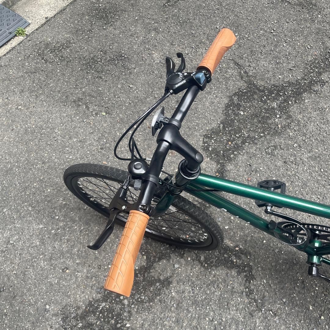 新品　自転車　クロスバイク 緑　24インチ　7段変速　3月1日大阪市内、受け渡し