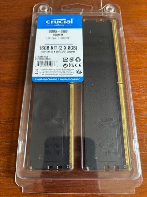 【新品未開封】crucial DDR5-5600 16GB (2 x 8GB)