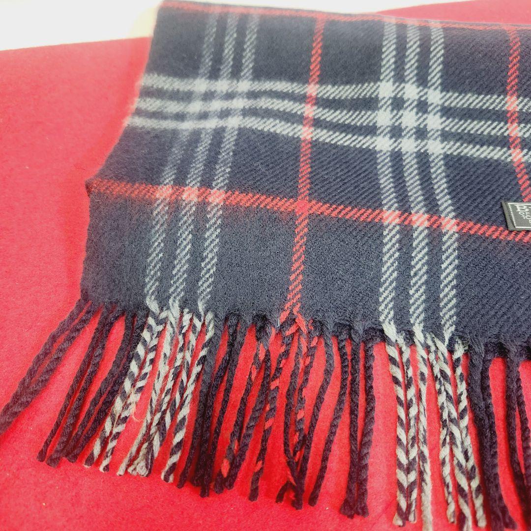 未使用　BURBERRY　バーバリー　ノバチェック　ネイビー　マフラー　タグ付き