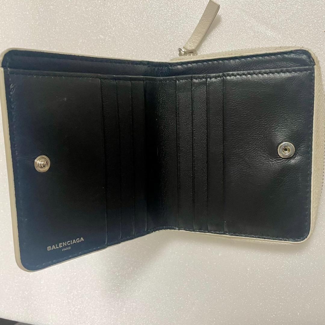 BALENCIAGA バレンシアガ 二つ折り財布 ホワイト レザー ブランド