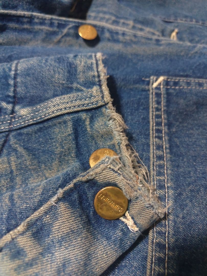 【袖ダメージ】Carhartt デニムカバーオール ブランケット L 90s?