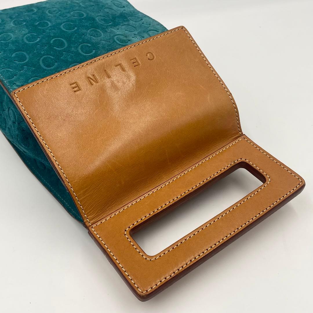 CELINE セリーヌ Cマカダム ボディバッグ ショルダー スエード×レザー